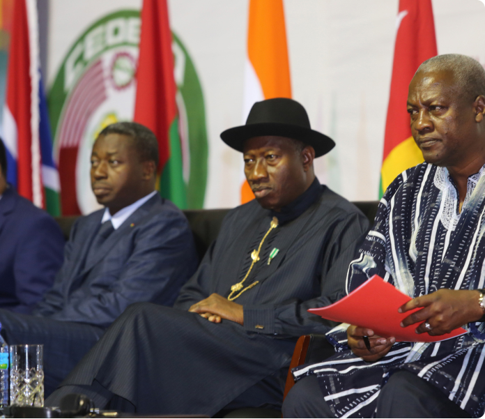 Dr. Goodluck Ebele Jonathan in an ECOWAS meeting